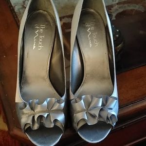 The Touch of Nina Satin silver 3 inch Heels